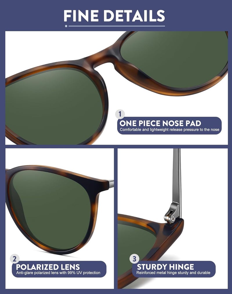 WOWSUN Retro sunglasses womens 2024 trendy round classic glasses - Image 4